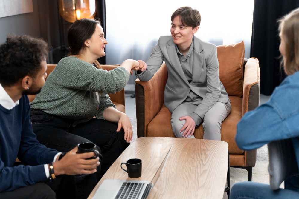 A person achieving emotional balance and clearer thinking through professional therapy.